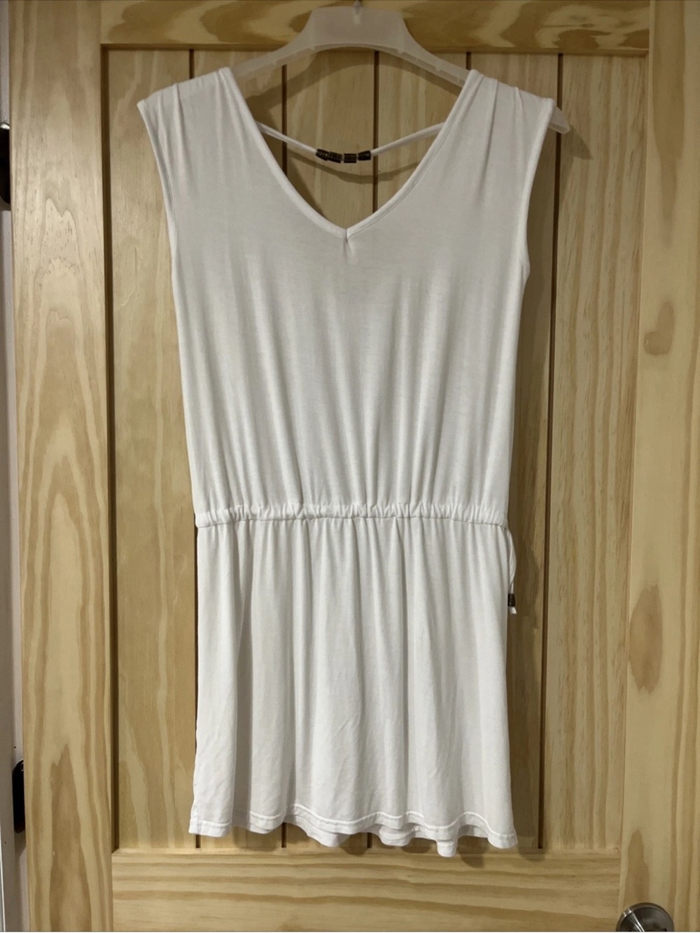 Women’s White Swim Coverup Tunic - Lightweight V-Neck